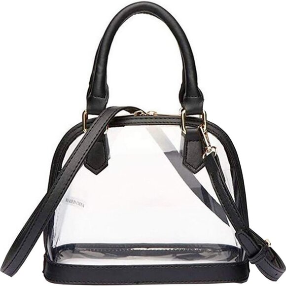 Women Clear PVC Jelly Top Handle Shoulder Crossbody Bag Tote Purse - Picture 1 of 6